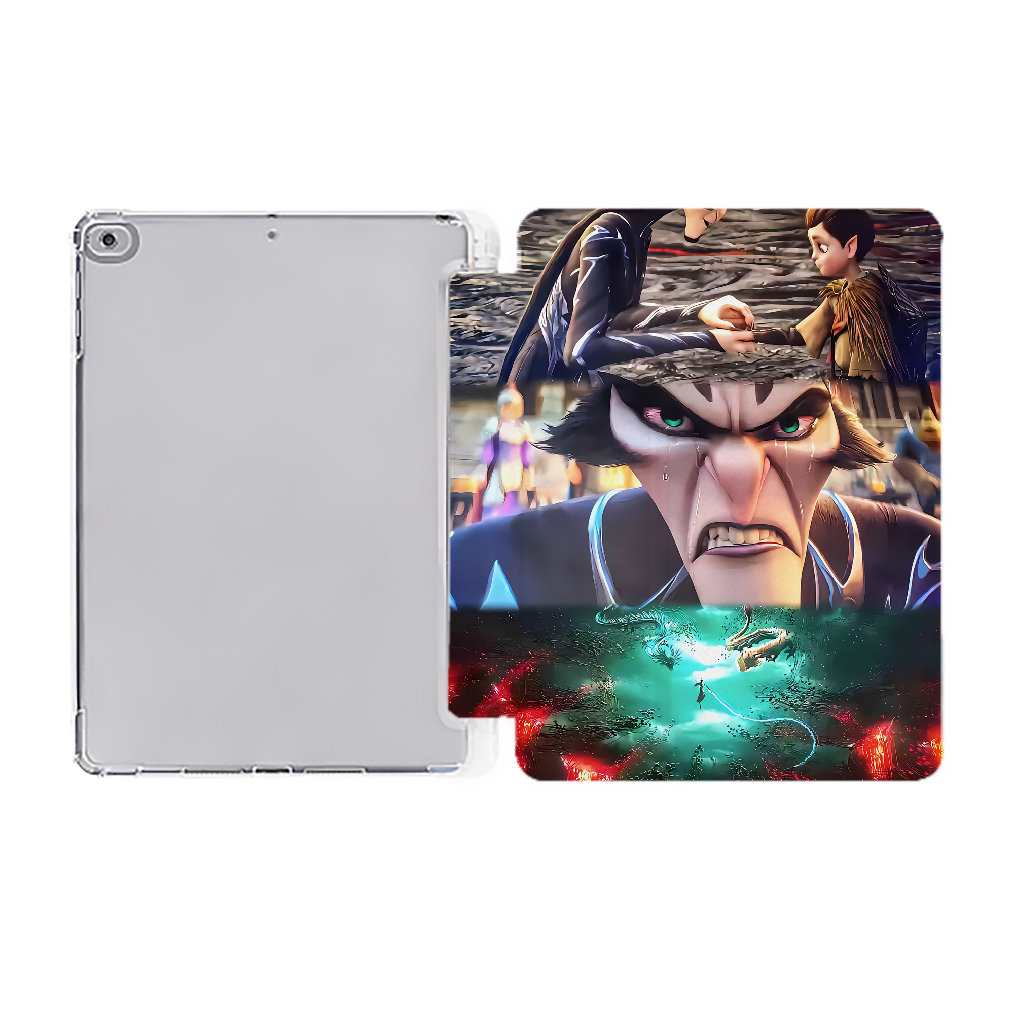 （画像用） Ne Zha 2 ナタ 魔童の大暴れ IPad ケース ペン収納付き 三つ折りスタンド PUレザー×シリコン 対応機種9.5/10.5/10.9インチ